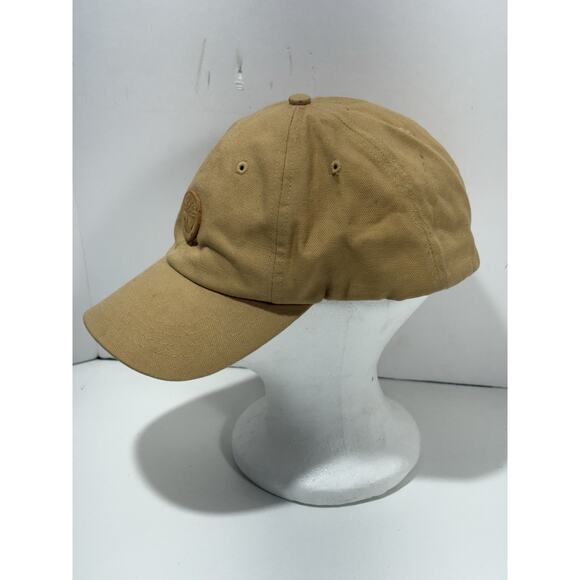 Timberland Leather Patch Hat Beige Hook Loop Baseball Cap X Large See Pictures - Picture 2 of 11